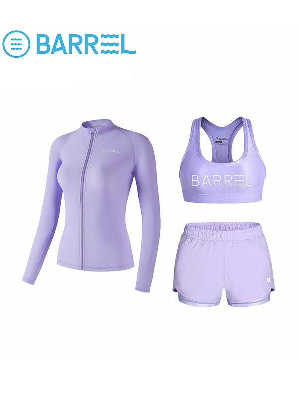 Female purple zipper + ash + three pairs of purple shorts